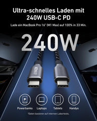Anker Prime USB-C to USB-C Cable (240W, Upcycled Braided Design) (Prime Free)