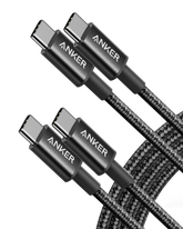 USB-C to USB-C Cable 6ft Braided 60W 2-Pack Black