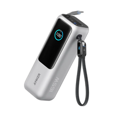 Anker Powerbank (25K, 165W, Built-in + Retractable Cable) + Anker Charger (140W, 4-Port, PD 3.1) with USB-C Cable