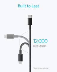 2-Pack Nylon USB-C to USB-C Cable (3.3ft, 60W)