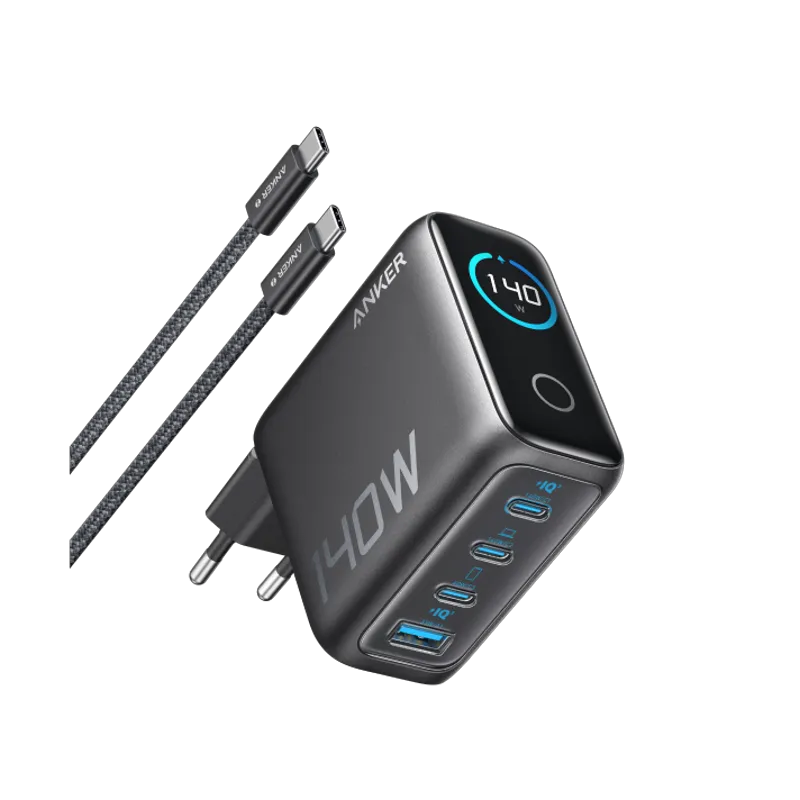 Anker 140W 4-Port USB-C Charger with PD 3.1 and Cable