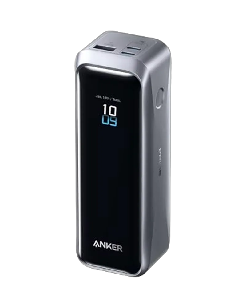 Anker Prime Power Bank (20K, 220W) with Anker Prime USB-C to USB-C Cable (240W, Upcycled Braided Design)