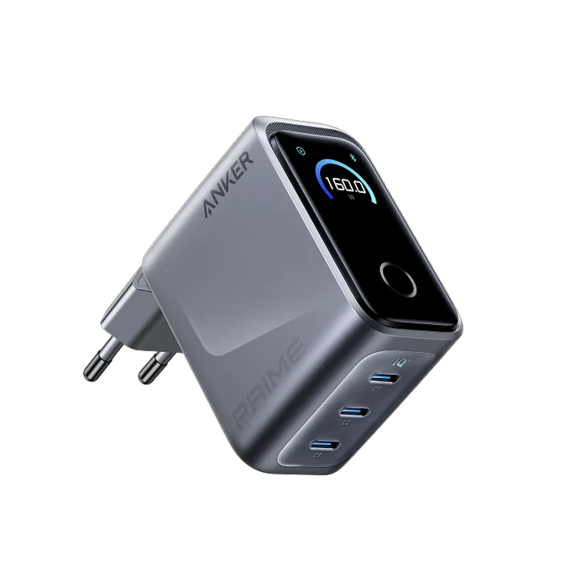 Anker Prime 160W GaNPrime 3-Port Charger with 2-in-1 USB-C to USB-C Cable (120cm, 140W, Braided)