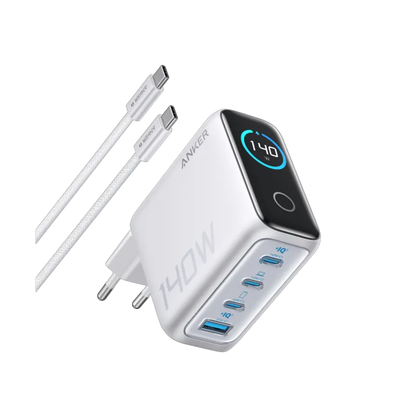 Anker 140W 4-Port USB-C Laptop Charger with PD 3.1 and Cable