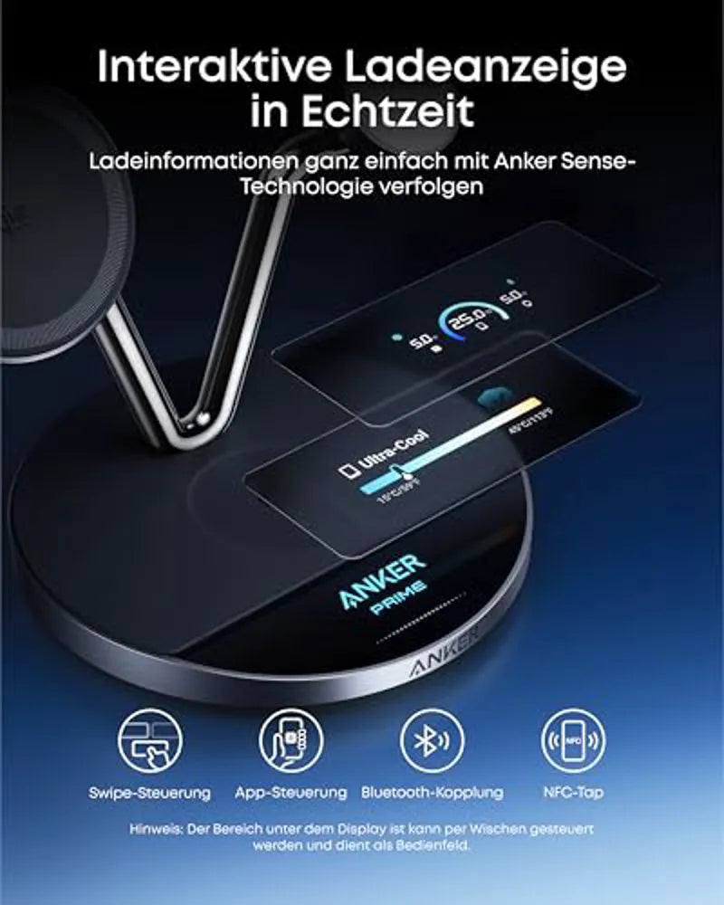 Anker Prime Wireless Charging Station (3-in-1 Stand) + Anker Charger (140W, 4-Port, PD 3.1) with USB-C Cable