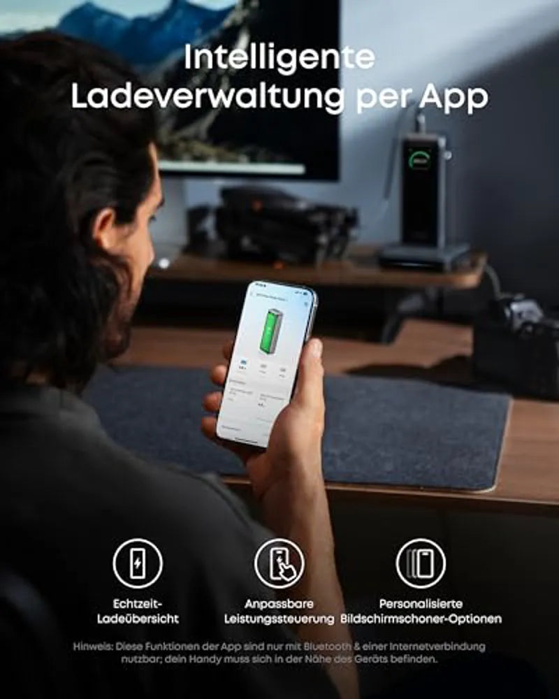 Anker Prime Powerbank 26K 300W Bundle mit USB-C Kabel 240W und 100W Ladestation