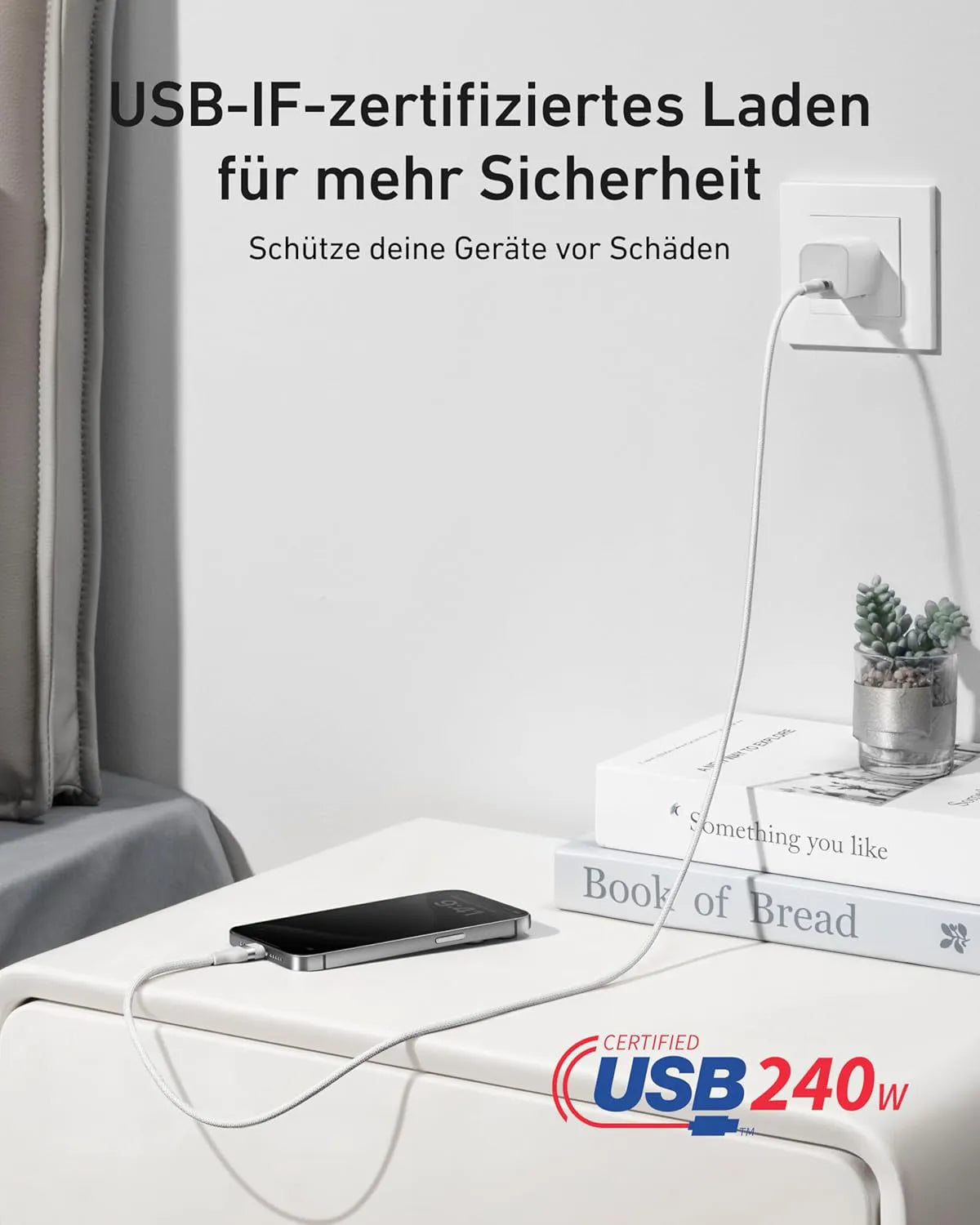 Anker USB-C to USB-C Cable (90cm/180cm, 240W, Upcycled Braided)