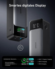 Anker 737 Powerbank (PowerCore 24K) + Anker Prime USB-C auf USB-C Kabel (0.9m, 240W, Upcycled-Flechtdesign)