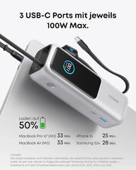 Anker Powerbank 25K 165W with Integrated and Retractable Cable + Anker MagGo Powerbank 10000mAh Slim