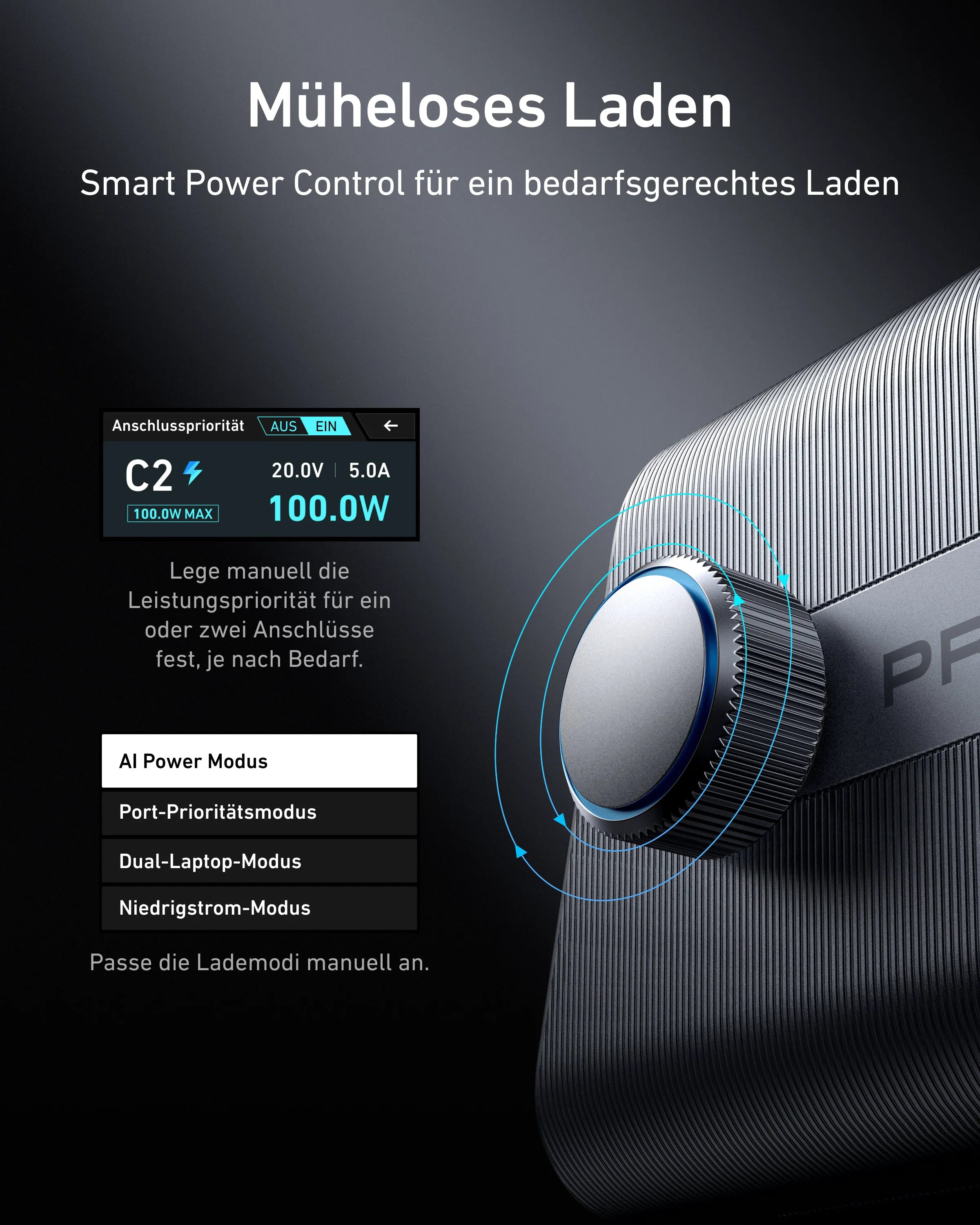 Anker Prime Charger (250W, 6 Ports, GaNPrime) + Anker 547 USB-C Hub (7-in-2, for MacBook, Gray)