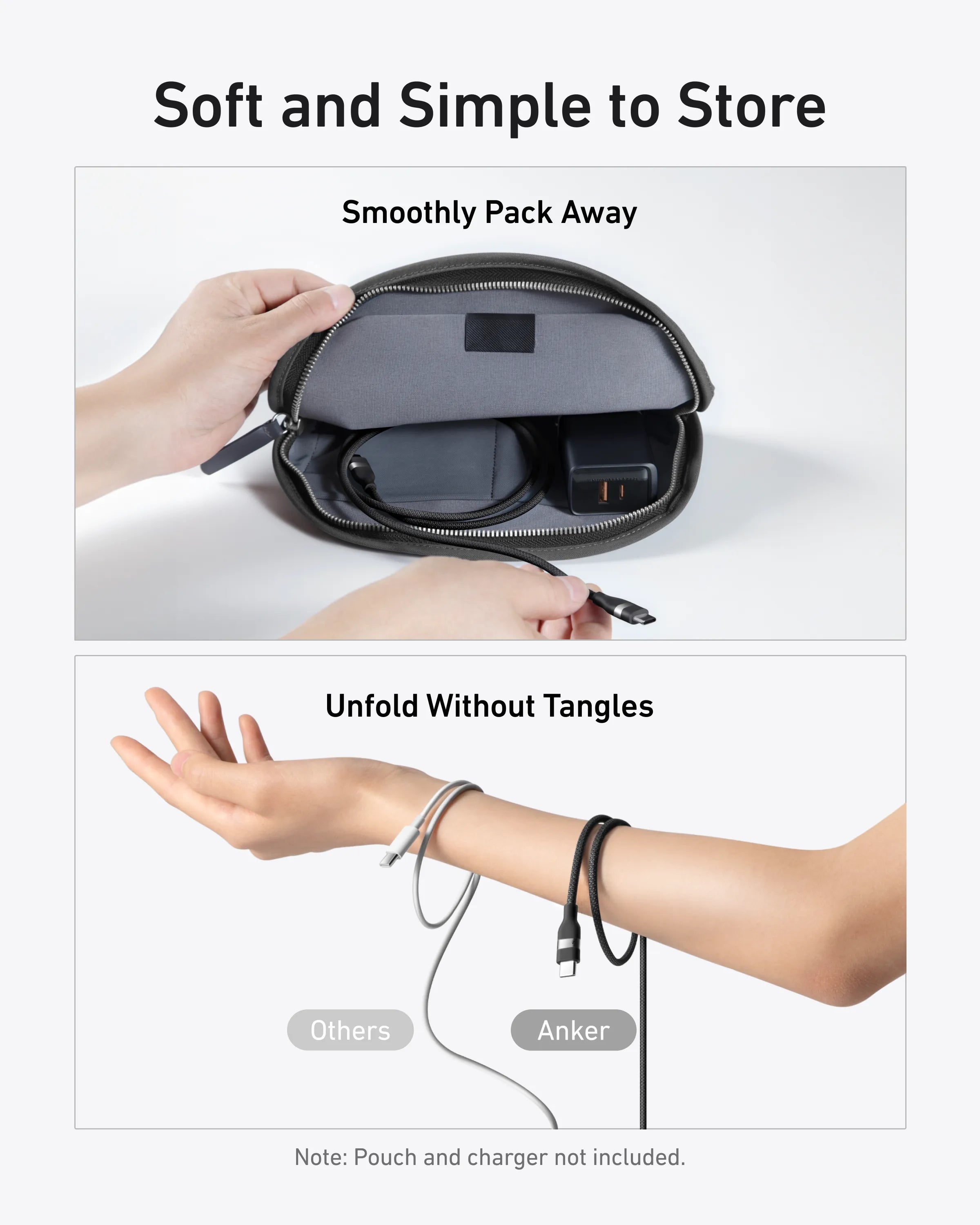 Anker PowerBank (20000mAh, 87W, with Built-in USB-C Cable) & Anker USB-C Cable (240W)