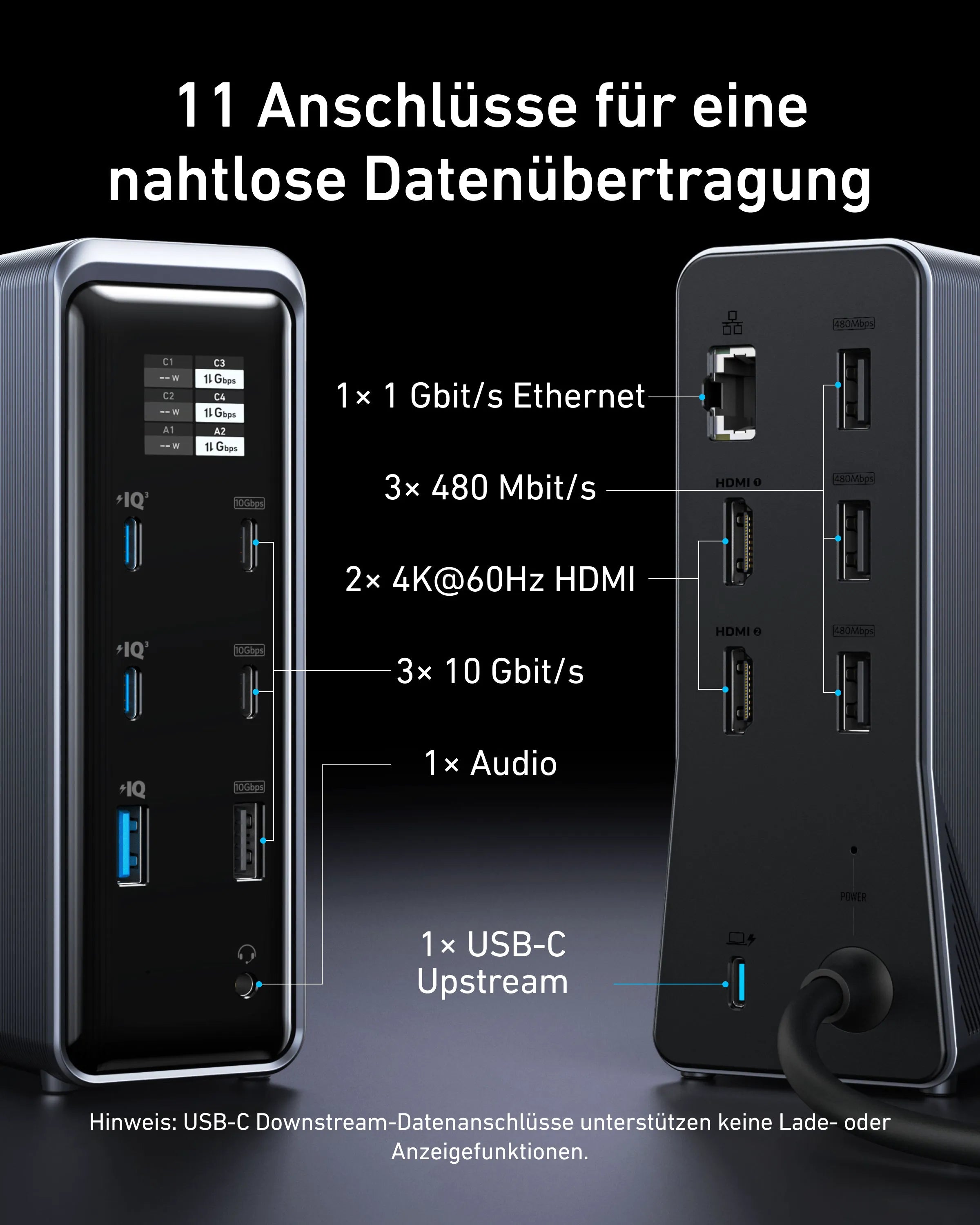 Anker Prime Charging Dock (14-in-1, Dual Display, 160W) + Anker Prime USB-C to USB-C Cable (0.9m, 240W, Upcycled Braided Design) (Members Only)