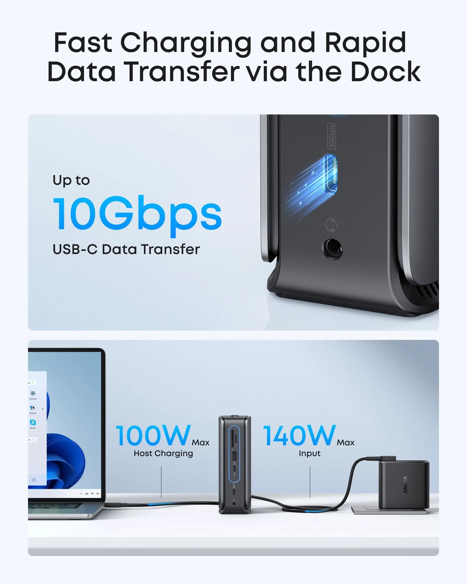 Anker Nano Docking Station (13-in-1, Triple Display Support, Built-in Detachable Hub)