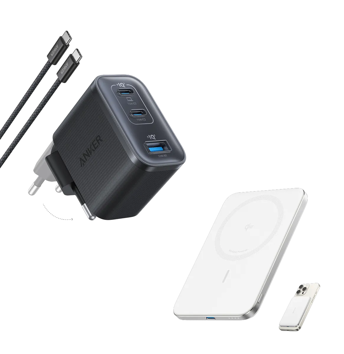 Anker Nano Power Bank (5,000 mAh, Slim) and Anker Nano Charger (70W, 3 Ports) - Anker Poland