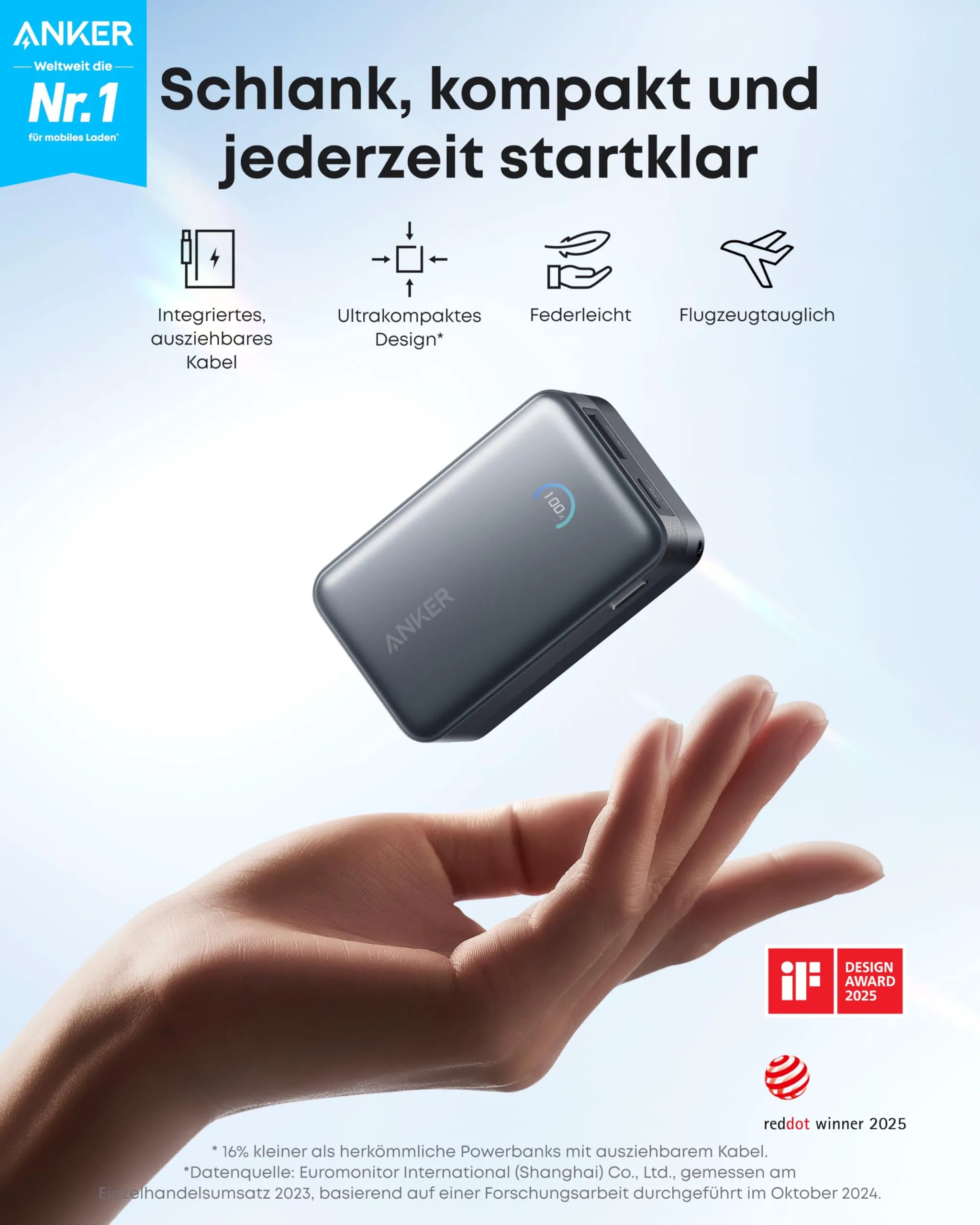 Anker 140W 4-Port USB-C Charger with PD 3.1 and USB-C Cable + Anker Nano Power Bank 10K 45W with Built-in Retractable USB-C Cable
