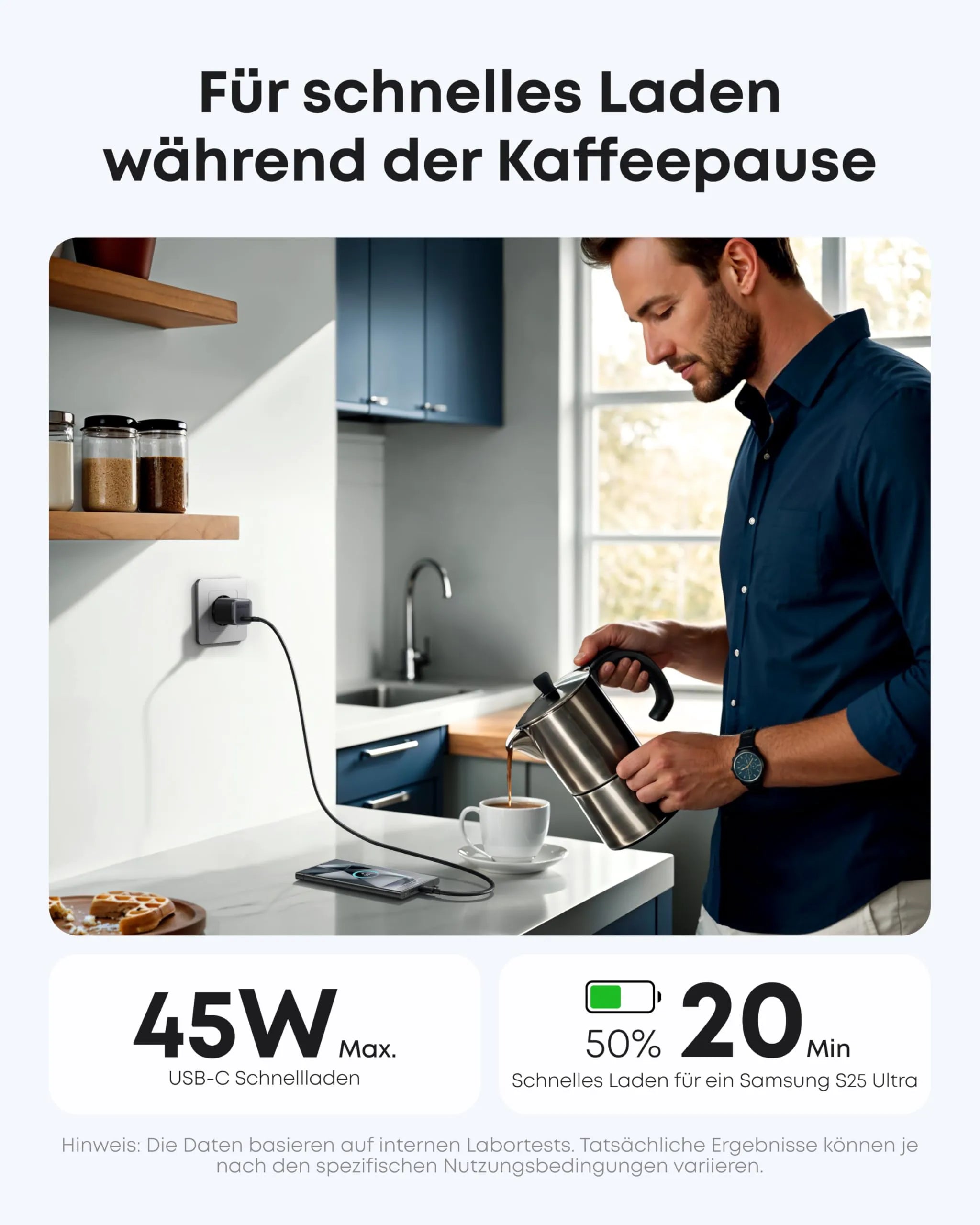 Anker Nano Charger (45W, with 180cm USB-C Cable)