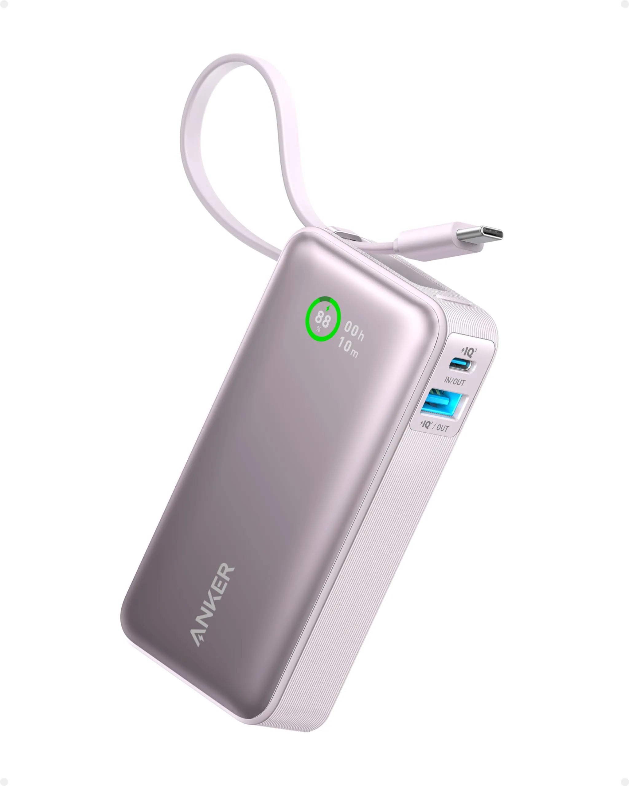 Anker Nano Power Bank (30W, Built-in USB-C Cable)
