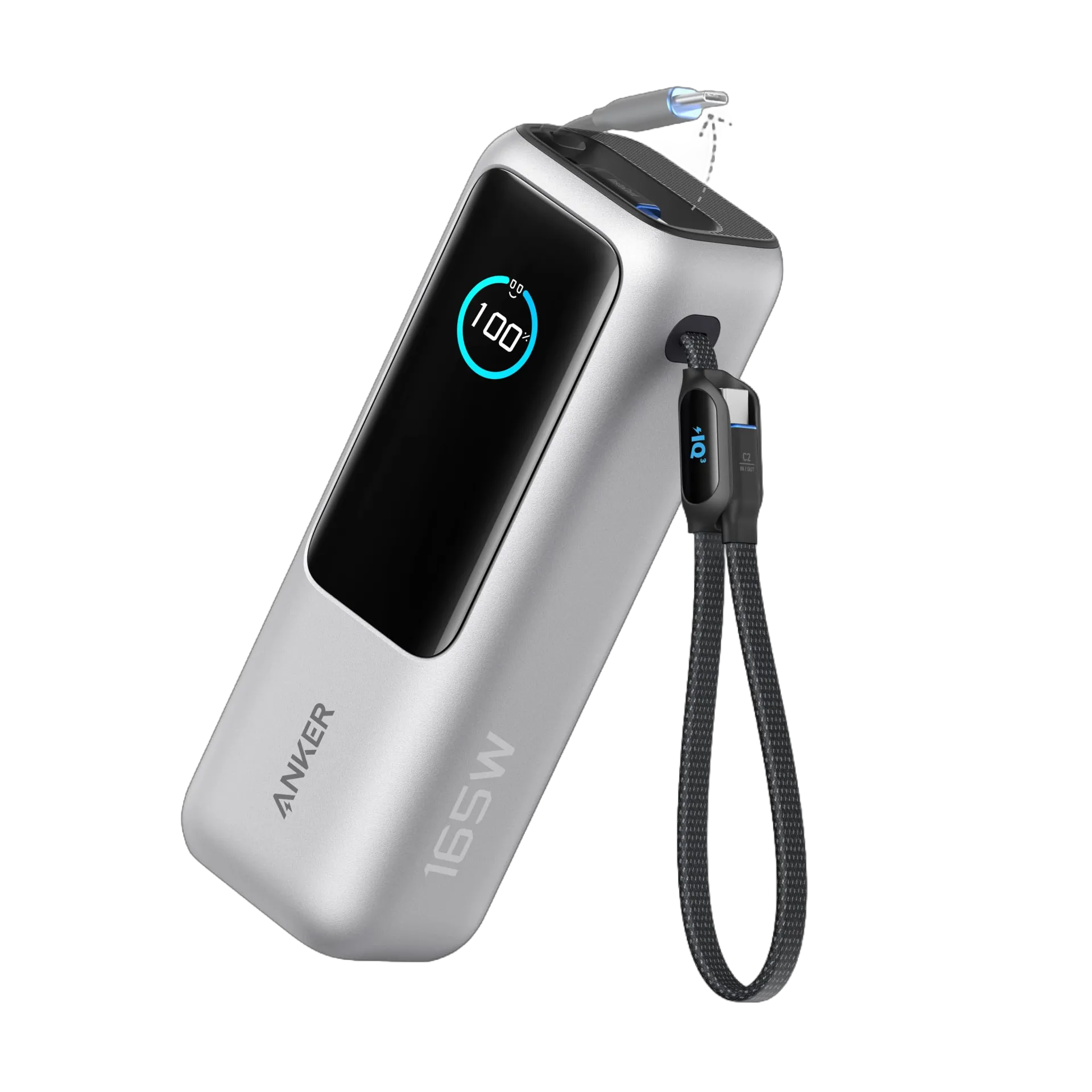 Anker 25K 165W Laptop Power Bank with Built-In Retractable Cables